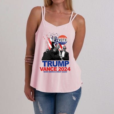 Trump Vance 2024 Make America Great Again Fight Election Women's Strappy Tank