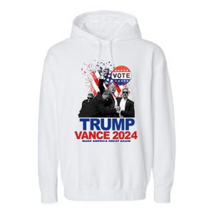 Trump Vance 2024 Make America Great Again Fight Election Garment-Dyed Fleece Hoodie