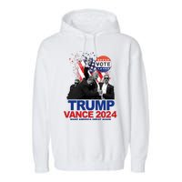 Trump Vance 2024 Make America Great Again Fight Election Garment-Dyed Fleece Hoodie