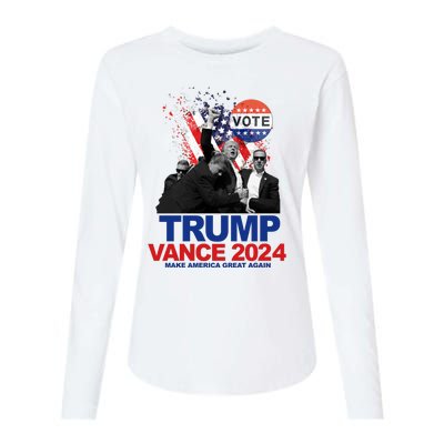 Trump Vance 2024 Make America Great Again Fight Election Womens Cotton Relaxed Long Sleeve T-Shirt