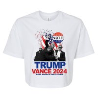 Trump Vance 2024 Make America Great Again Fight Election Bella+Canvas Jersey Crop Tee