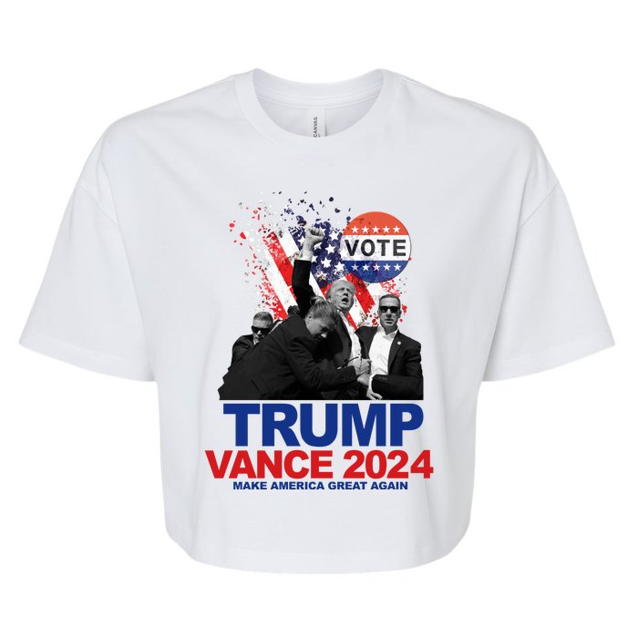 Trump Vance 2024 Make America Great Again Fight Election Bella+Canvas Jersey Crop Tee