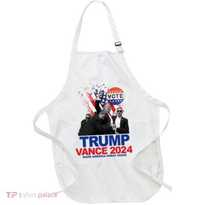 Trump Vance 2024 Make America Great Again Fight Election Full-Length Apron With Pockets