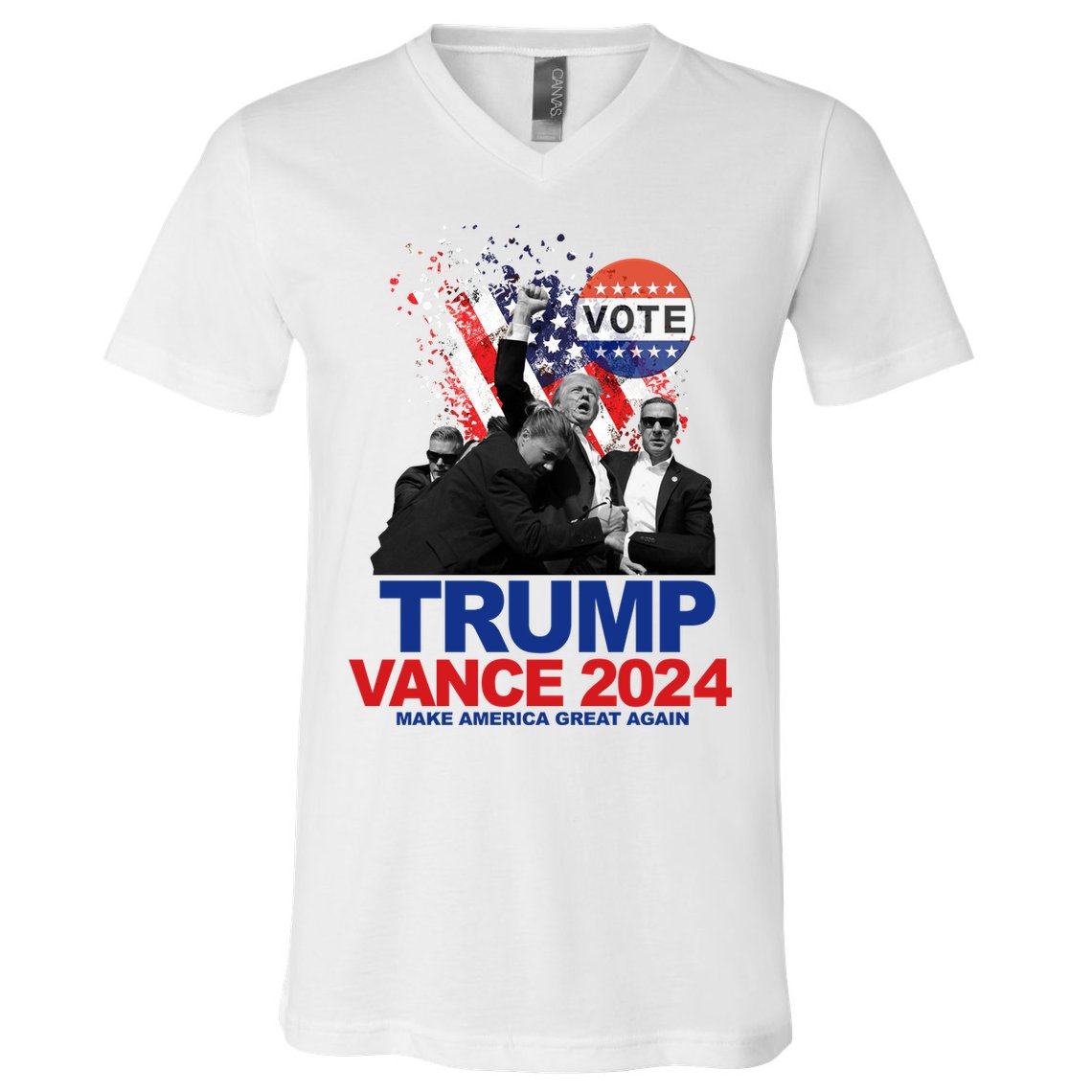 Trump Vance 2024 Make America Great Again Fight Election V-Neck T-Shirt