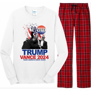 Trump Vance 2024 Make America Great Again Fight Election Long Sleeve Pajama Set