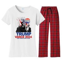 Trump Vance 2024 Make America Great Again Fight Election Women's Flannel Pajama Set