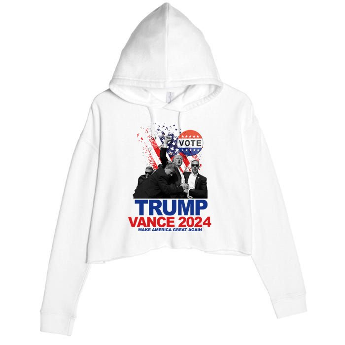 Trump Vance 2024 Make America Great Again Fight Election Crop Fleece Hoodie