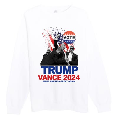 Trump Vance 2024 Make America Great Again Fight Election Premium Crewneck Sweatshirt