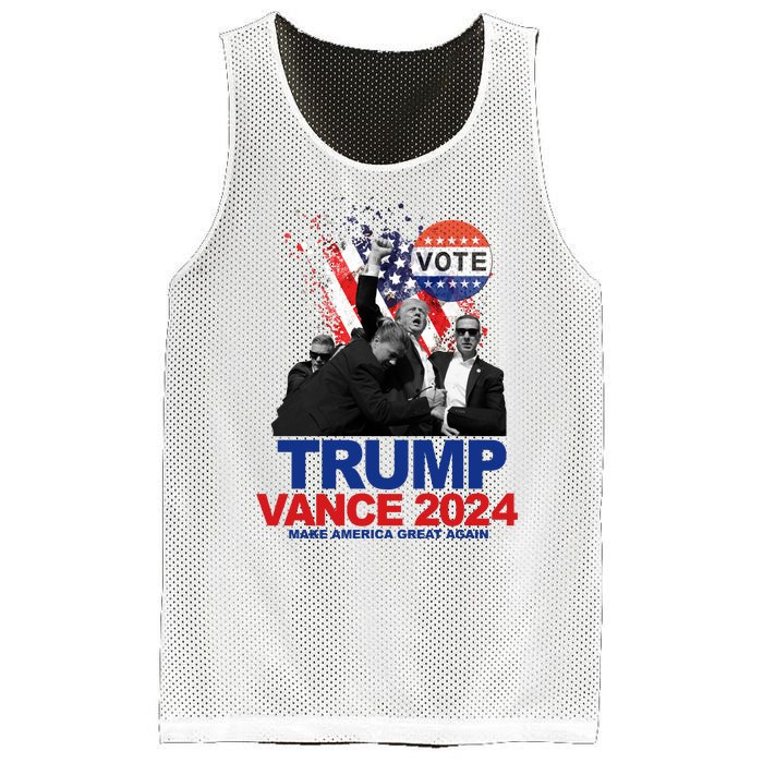 Trump Vance 2024 Make America Great Again Fight Election Mesh Reversible Basketball Jersey Tank