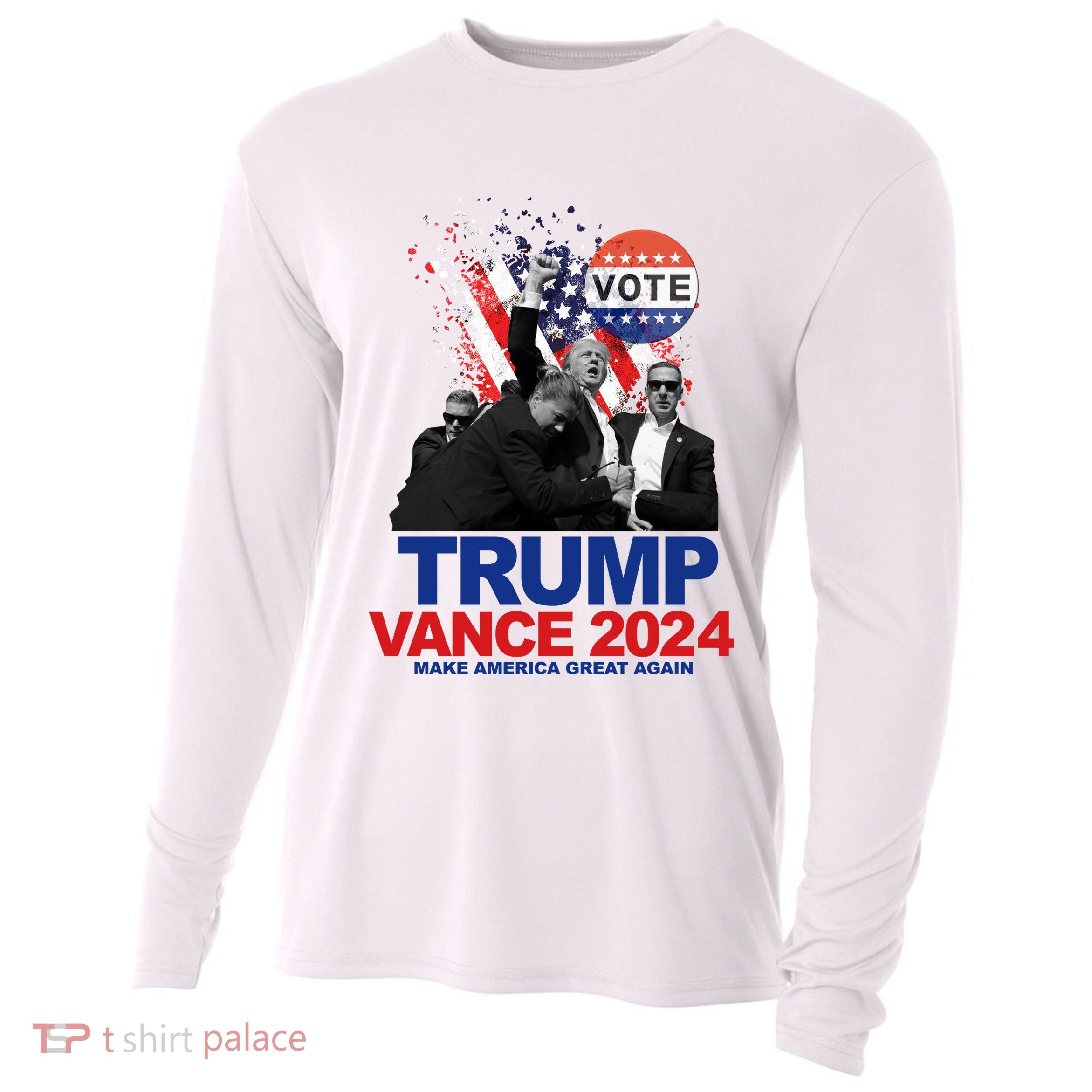 Trump Vance 2024 Make America Great Again Fight Election Cooling Performance Long Sleeve Crew