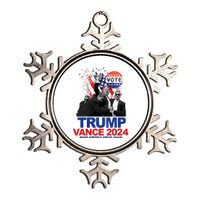 Trump Vance 2024 Make America Great Again Fight Election Metallic Star Ornament