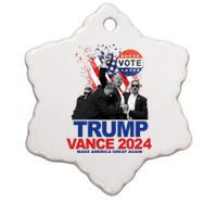 Trump Vance 2024 Make America Great Again Fight Election Ceramic Star Ornament