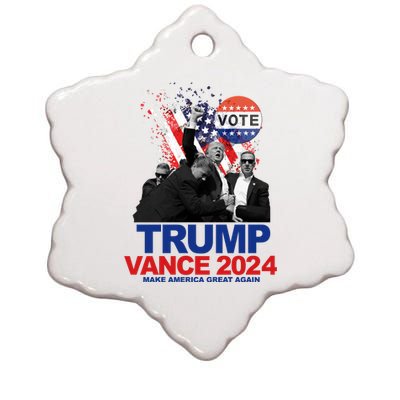 Trump Vance 2024 Make America Great Again Fight Election Ceramic Star Ornament