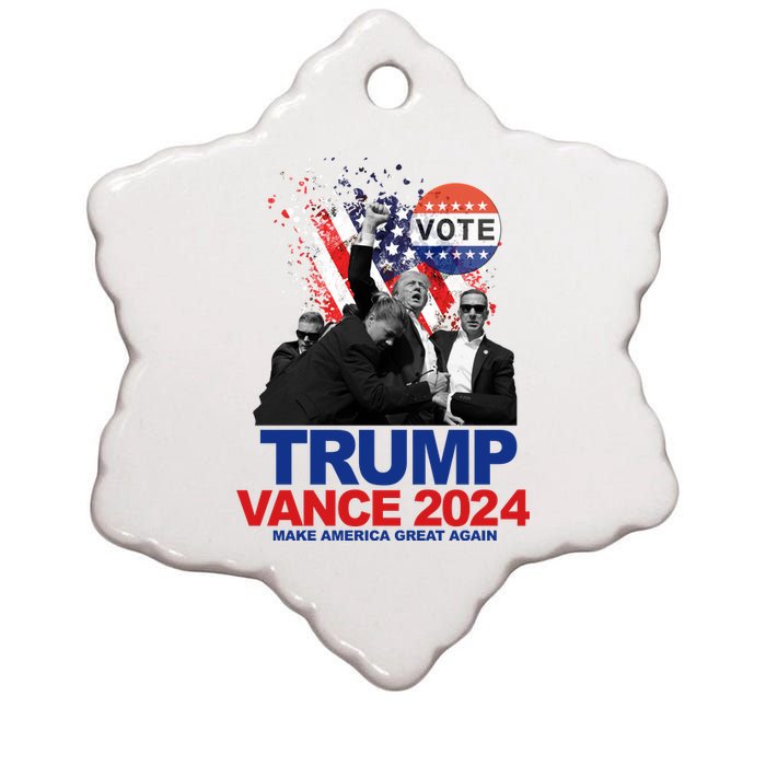 Trump Vance 2024 Make America Great Again Fight Election Ceramic Star Ornament