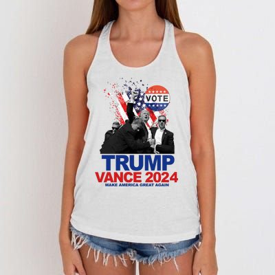 Trump Vance 2024 Make America Great Again Fight Election Women's Knotted Racerback Tank