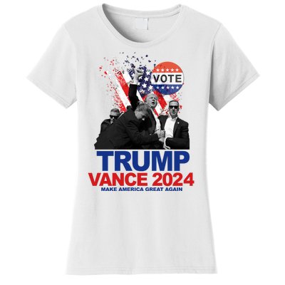 Trump Vance 2024 Make America Great Again Fight Election Women's T-Shirt