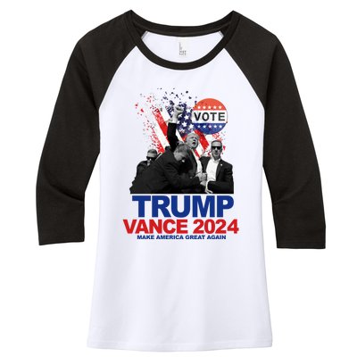 Trump Vance 2024 Make America Great Again Fight Election Women's Tri-Blend 3/4-Sleeve Raglan Shirt