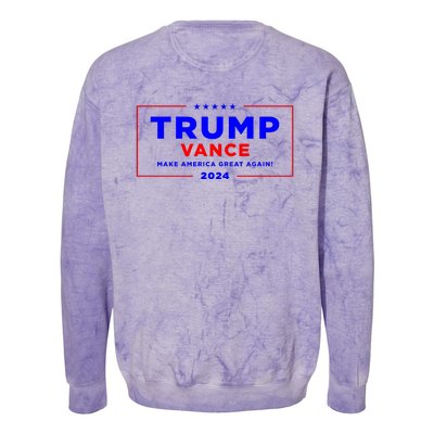 Trump Vance 2024 Front Pocket Print With Back Print Colorblast Crewneck Sweatshirt