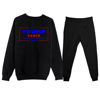 Trump Vance 2024 Front Pocket Print With Back Print Premium Crewneck Sweatsuit Set