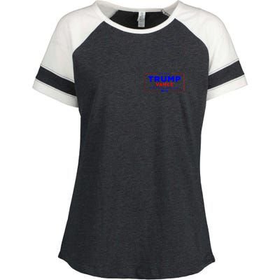 Trump Vance 2024 Front Pocket Print With Back Print Enza Ladies Jersey Colorblock Tee