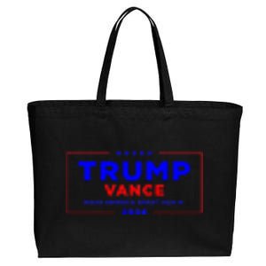 Trump Vance 2024 Front Pocket Print With Back Print Cotton Canvas Jumbo Tote