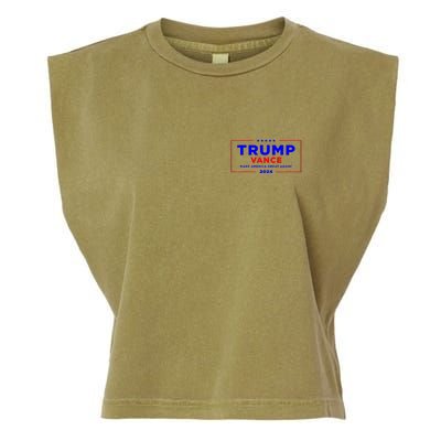 Trump Vance 2024 Front Pocket Print With Back Print Garment-Dyed Women's Muscle Tee