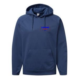 Trump Vance 2024 Front Pocket Print With Back Print Performance Fleece Hoodie