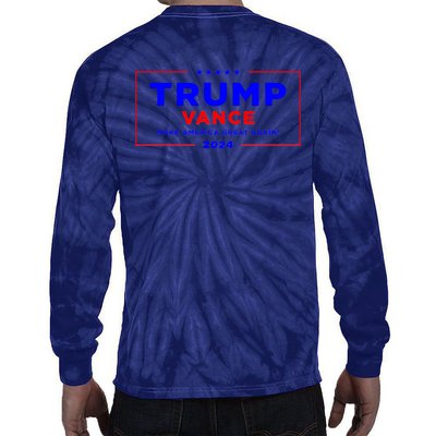 Trump Vance 2024 Front Pocket Print With Back Print Tie-Dye Long Sleeve Shirt