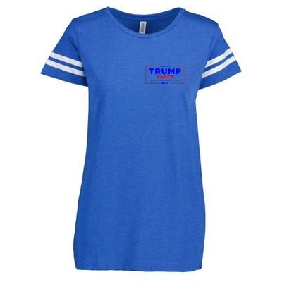 Trump Vance 2024 Front Pocket Print With Back Print Enza Ladies Jersey Football T-Shirt