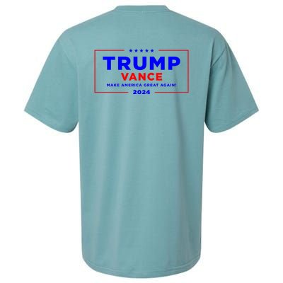 Trump Vance 2024 Front Pocket Print With Back Print Sueded Cloud Jersey T-Shirt