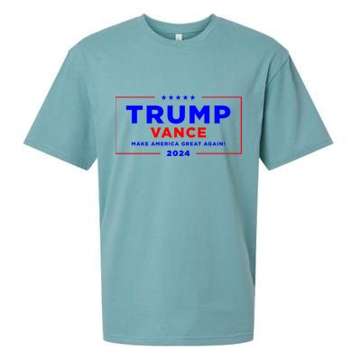 Trump Vance 2024 Front Pocket Print With Back Print Sueded Cloud Jersey T-Shirt