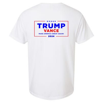 Trump Vance 2024 Front Pocket Print With Back Print Garment-Dyed Heavyweight T-Shirt