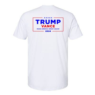 Trump Vance 2024 Front Pocket Print With Back Print Softstyle CVC T-Shirt