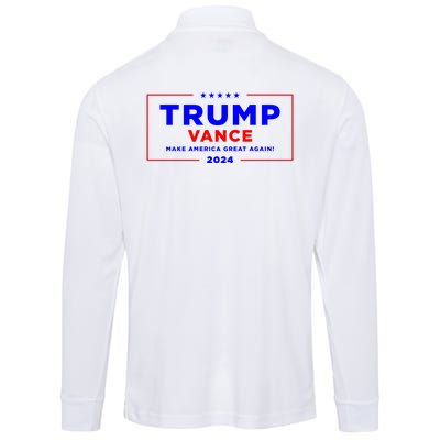 Trump Vance 2024 Front Pocket Print With Back Print Performance Long Sleeve Polo