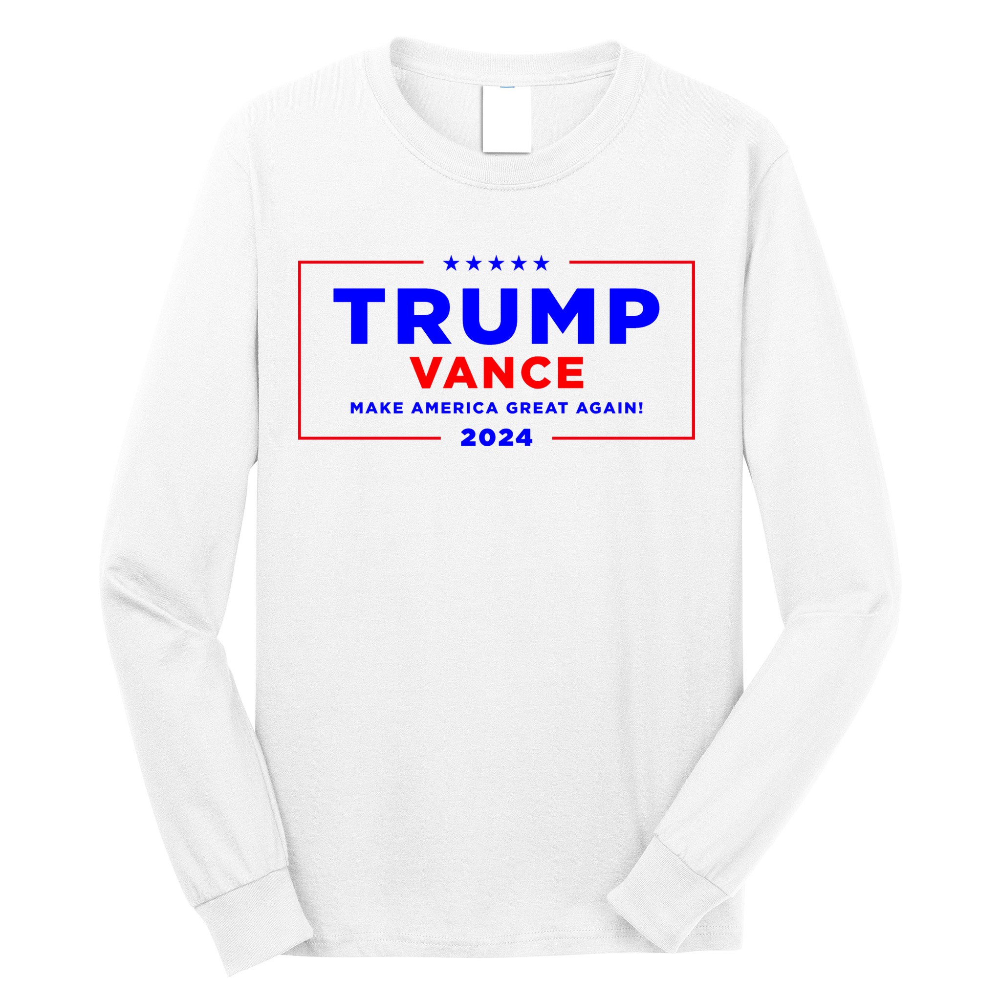 Trump Vance 2024 Front Pocket Print With Back Print Long Sleeve Shirt