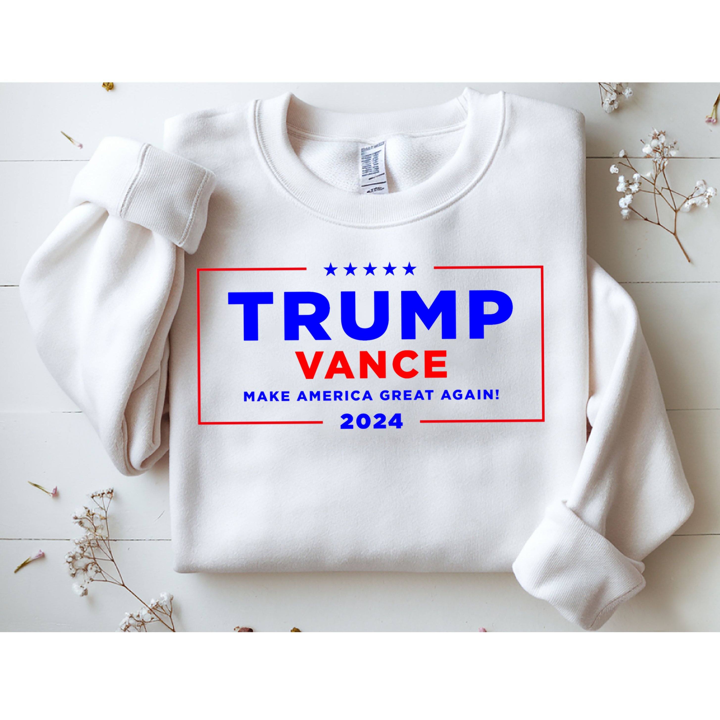 Trump Vance 2024 Front Pocket Print With Back Print Sweatshirt