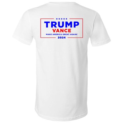 Trump Vance 2024 Front Pocket Print With Back Print V-Neck T-Shirt