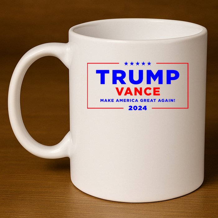Trump Vance 2024 Front Pocket Print With Back Print 11oz C Handle Ceramic Mug