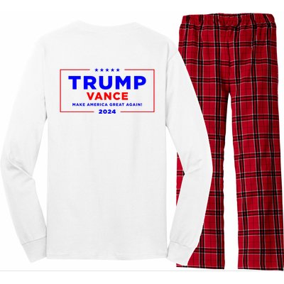 Trump Vance 2024 Front Pocket Print With Back Print Long Sleeve Pajama Set