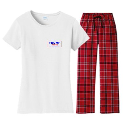 Trump Vance 2024 Front Pocket Print With Back Print Women's Flannel Pajama Set