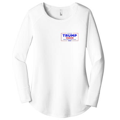 Trump Vance 2024 Front Pocket Print With Back Print Women's Perfect Tri Tunic Long Sleeve Shirt