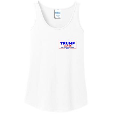 Trump Vance 2024 Front Pocket Print With Back Print Ladies Essential Tank