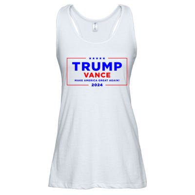 Trump Vance 2024 Front Pocket Print With Back Print Ladies Essential Flowy Tank