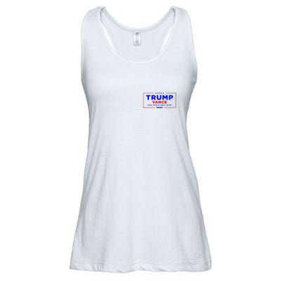 Trump Vance 2024 Front Pocket Print With Back Print Ladies Essential Flowy Tank