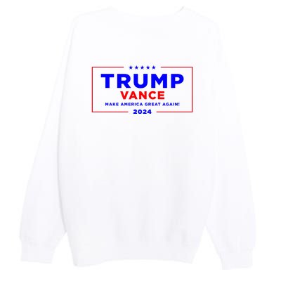 Trump Vance 2024 Front Pocket Print With Back Print Premium Crewneck Sweatshirt