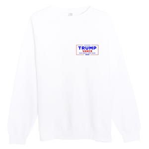 Trump Vance 2024 Front Pocket Print With Back Print Premium Crewneck Sweatshirt