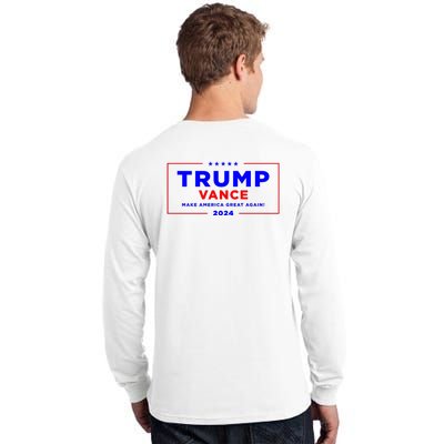 Trump Vance 2024 Front Pocket Print With Back Print Tall Long Sleeve T-Shirt