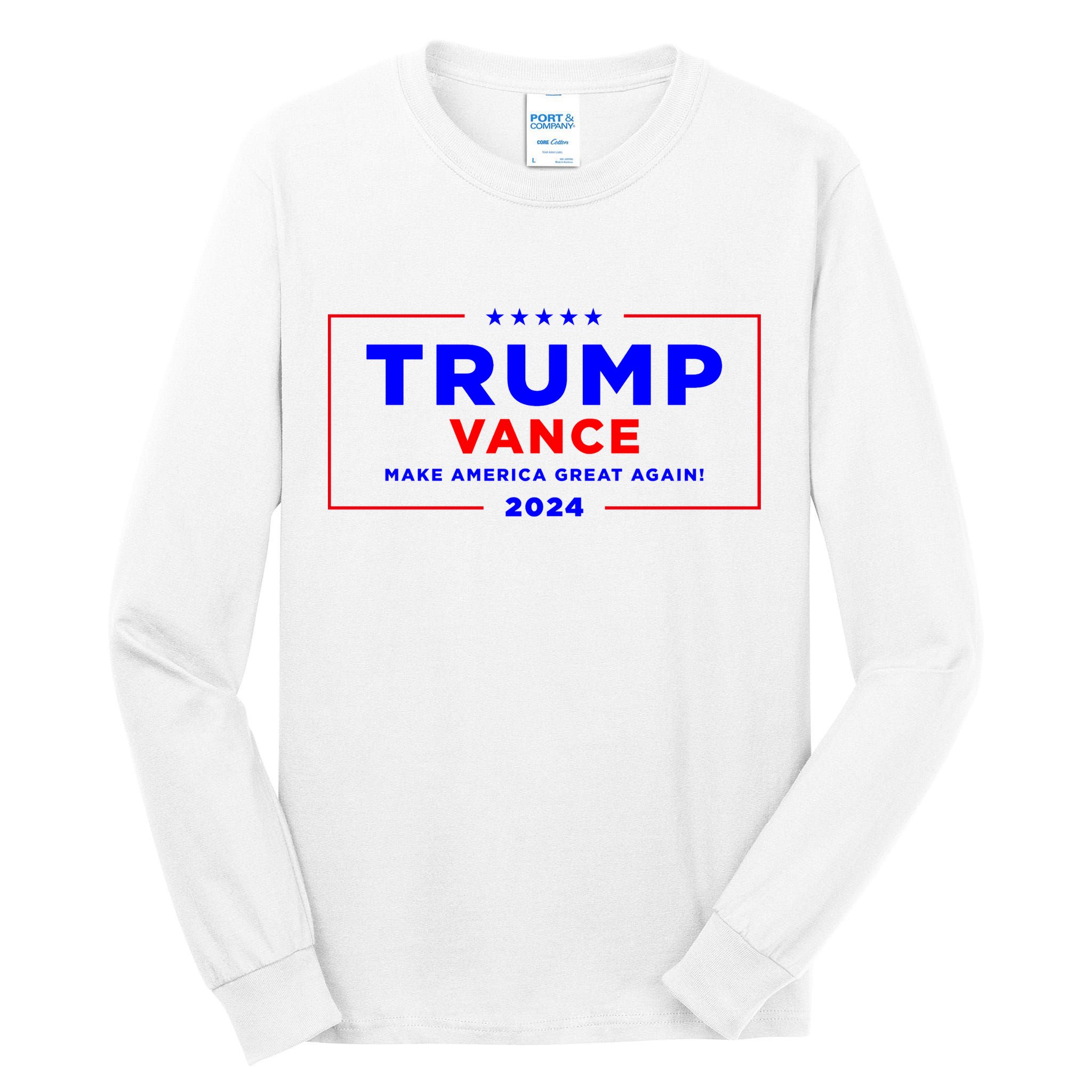 Trump Vance 2024 Front Pocket Print With Back Print Tall Long Sleeve T-Shirt