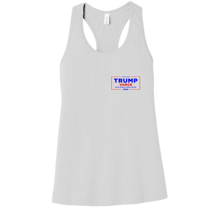 Trump Vance 2024 Front Pocket Print With Back Print Women's Racerback Tank