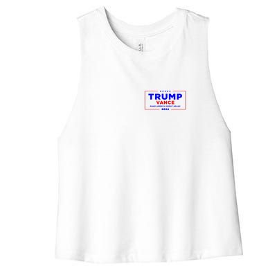 Trump Vance 2024 Front Pocket Print With Back Print Women's Racerback Cropped Tank